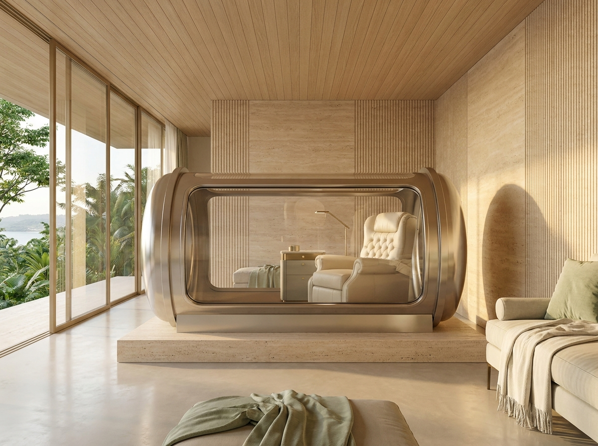 Referencia: cabina HBOT con sillón tipo capitán