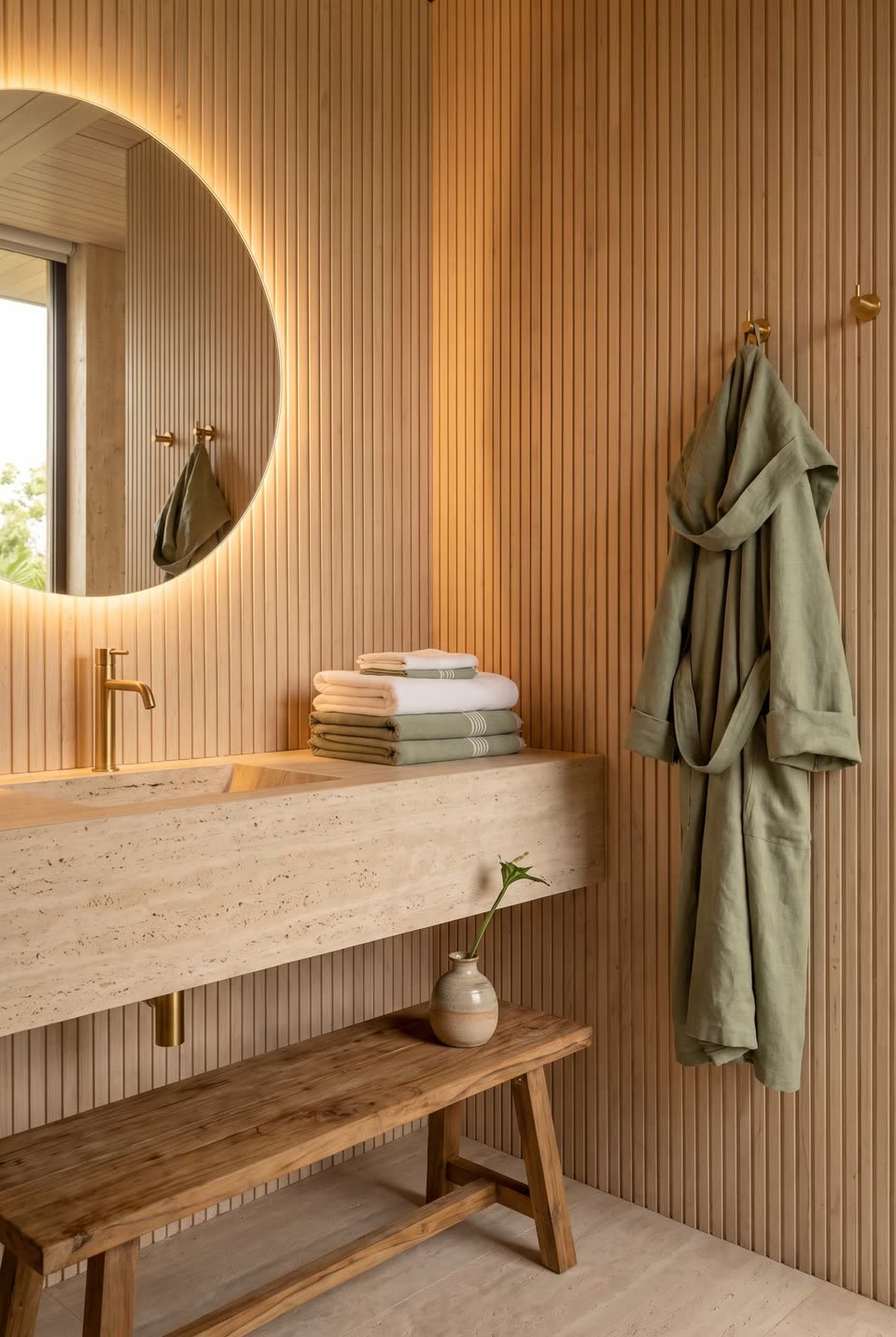 Vestidores con lavabo y bata